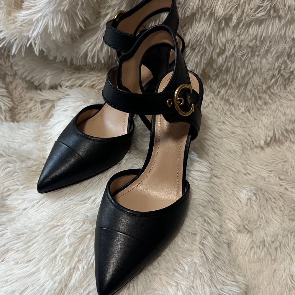 New!! Coach Wren Leather Black Women's Heels - Picture 4 of 9
